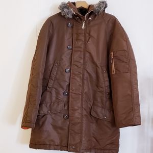 Vintage Sears Mens Store Coat 42 Tall Brown